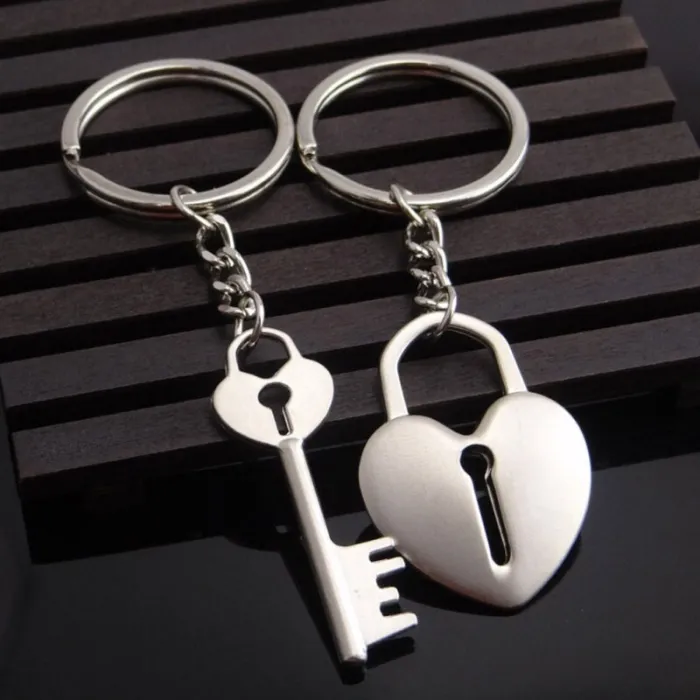 llaveroCouple keychain - key / heart shaped lock - 2 pieces