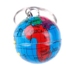llaveroTrendy keychain with world map globe