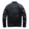 Modische Herren Lederjacke - Stehkragen - mit Reißverschluss