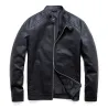 Modische Herren Lederjacke - Stehkragen - mit Reißverschluss