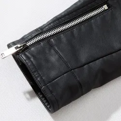 Modische Herren Lederjacke - Stehkragen - mit Reißverschluss