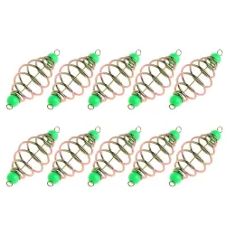 Fishing spring lure - tackle feeder - stainless steel - 10 pieces