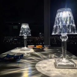 Kryształowa lampka nocna - LED - USB / zasilanie bateryjneŚwiatła