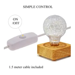 Modern LED night light - USB - copper wire string bulb