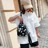 Mini płócienny plecak - z zamkiem - nadruk krowiego mlekaPlecaki