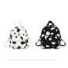 Mini Canvas Rucksack - mit Reißverschluss - Kuhmilchdruck