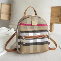 Small plaid backpack - shoulder bag