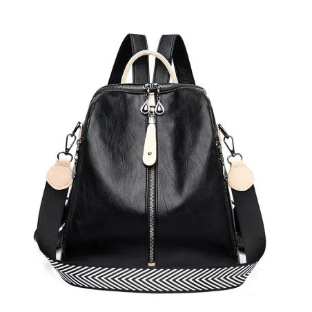 Multifunktionaler Rucksack - Leder-Umhängetasche - mit Reißverschlüssen