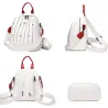 Luxuriöser Multifunktionsrucksack - Umhängetasche - mit Nieten - echtes Leder