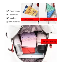 Luxe multifunctionele rugzak - schoudertas - met klinknagels - echt leerRugzakken