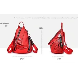 Modischer Rucksack - Anti-Diebstahl-Reißverschlüsse - mit dekorativem Schlüsselanhänger