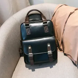 Vintage leren rugzak - met anti diefstal ritsen / gespen - waterdichtRugzakken