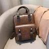 Vintage leather backpack - with anti theft zippers / buckles - waterproof