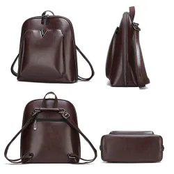 Women Vintage Backpack Brand Luxurious Leather Women's Shoulder Bag Large Capacity School Bag For Girl Leisure Backpac