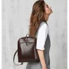 Luxuriöser Vintage-Rucksack - Umhängetasche aus Leder - mit dekorativem V-Buchstabe