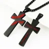 Kruis met honkbalpatroon - met ketting - "I CAN DO ALL THINGS" gravureKettingen