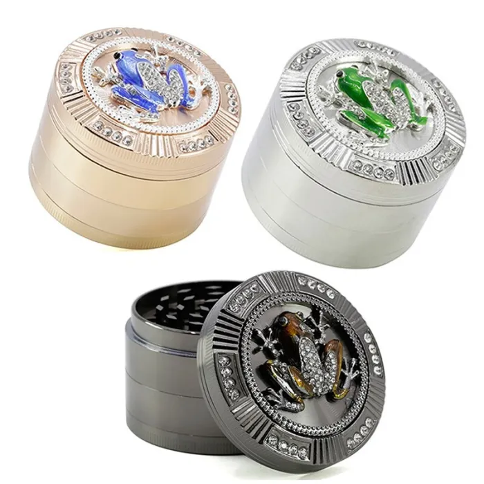 Exclusieve grinder - voor kruiden/tabak - 4-laags - met kristallen kikkerKeukenmolens