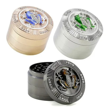 Exclusieve grinder - voor kruiden/tabak - 4-laags - met kristallen kikkerKeukenmolens