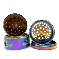 New Style Tobacco Grinder Frog Shape 4 Layers 63mm Rainbow Color Zinc Alloy Herb Grinder for Smoking Weed Tobacco Crusher