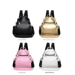 MochilasNew Solid Color Women Multifunction Backpack Designer Simple College Style School Bag for Teenage Girls 2020 Travel S...