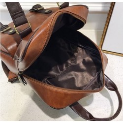 Skórzany plecak vintage - z zamkami / sprzączkami zabezpieczającymi przed kradzieżą - wodoodpornyPlecaki