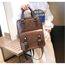 Vintage leren rugzak - met anti diefstal ritsen / gespen - waterdichtRugzakken