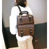 Vintage leather backpack - with anti theft zippers / buckles - waterproof