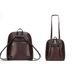 Luxuriöser Vintage-Rucksack - Umhängetasche aus Leder - mit dekorativem V-Buchstabe
