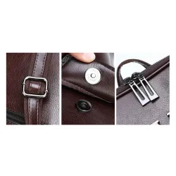 Luxuriöser Vintage-Rucksack - Umhängetasche aus Leder - mit dekorativem V-Buchstabe