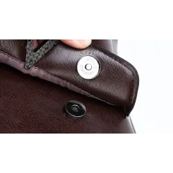 Luxurious vintage backpack - leather shoulder bag - with decorative V letter