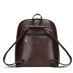 Luxuriöser Vintage-Rucksack - Umhängetasche aus Leder - mit dekorativem V-Buchstabe