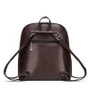 Luxuriöser Vintage-Rucksack - Umhängetasche aus Leder - mit dekorativem V-Buchstabe