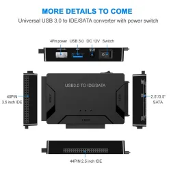 USB 3.0 till SATA IDE ATA - 3 i 1 dataadapter för bärbar dator 2,5"-3,5" hårddisk