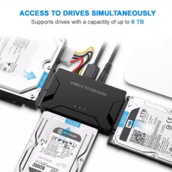 USB 3.0 till SATA IDE ATA - 3 i 1 dataadapter för bärbar dator 2,5"-3,5" hårddisk