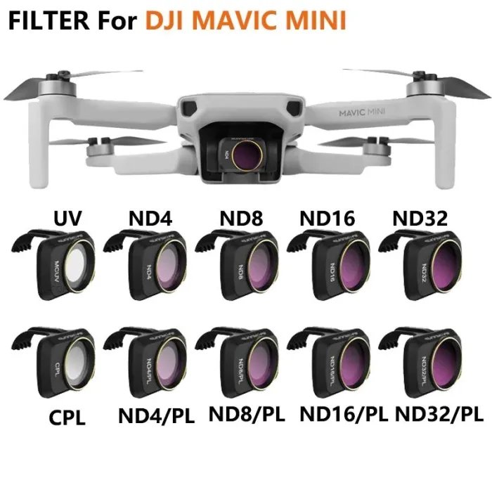 Obiektyw aparatu - filtr - klips - do DJI Mavic Mini - UV / CPL / ND4 / ND4PLAkcesoria