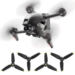 Hélices à trois feuilles - libération rapide - réduction du bruit - pour DJI FPV Combo Drone