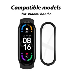 Miękka szklana folia ochronna - osłona ekranu - w pełni zakrzywiona - dla Xiaomi Mi Band 5 / 6Inteligentne zużycie