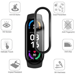 Miękka szklana folia ochronna - osłona ekranu - w pełni zakrzywiona - dla Xiaomi Mi Band 5 / 6Inteligentne zużycie