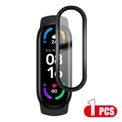 Miękka szklana folia ochronna - osłona ekranu - w pełni zakrzywiona - dla Xiaomi Mi Band 5 / 6Inteligentne zużycie