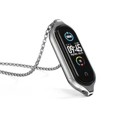 Doppelloch-Anhänger - mit Halskette - Edelstahl - für Xiaomi Mi Band 5