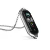 Zawieszka z podwójnym otworem - z naszyjnikiem - stal nierdzewna - do Xiaomi Mi Band 5Naszyjniki