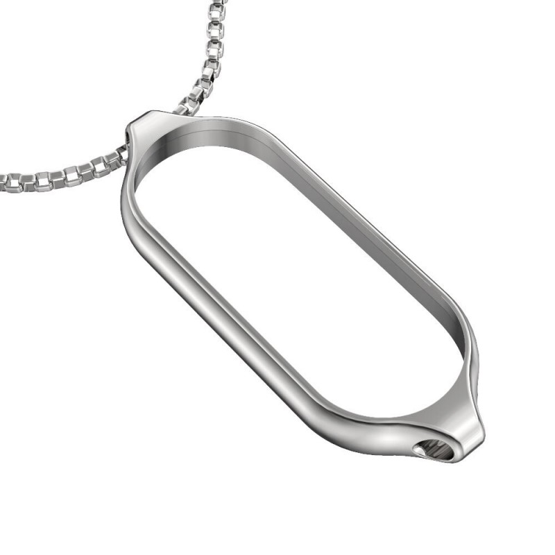 CollarDouble hole pendant - with necklace - stainless steel - for Xiaomi Mi Band 5