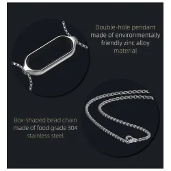 Dubbel gat hanger - met ketting - roestvrij staal - voor Xiaomi Mi Band 5Halskettingen