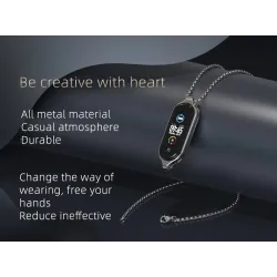 Dubbel gat hanger - met ketting - roestvrij staal - voor Xiaomi Mi Band 5Halskettingen