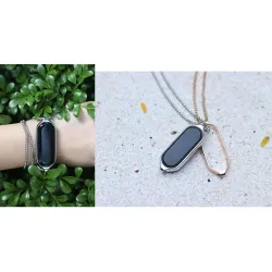 Doppelloch-Anhänger - mit Halskette - Edelstahl - für Xiaomi Mi Band 5