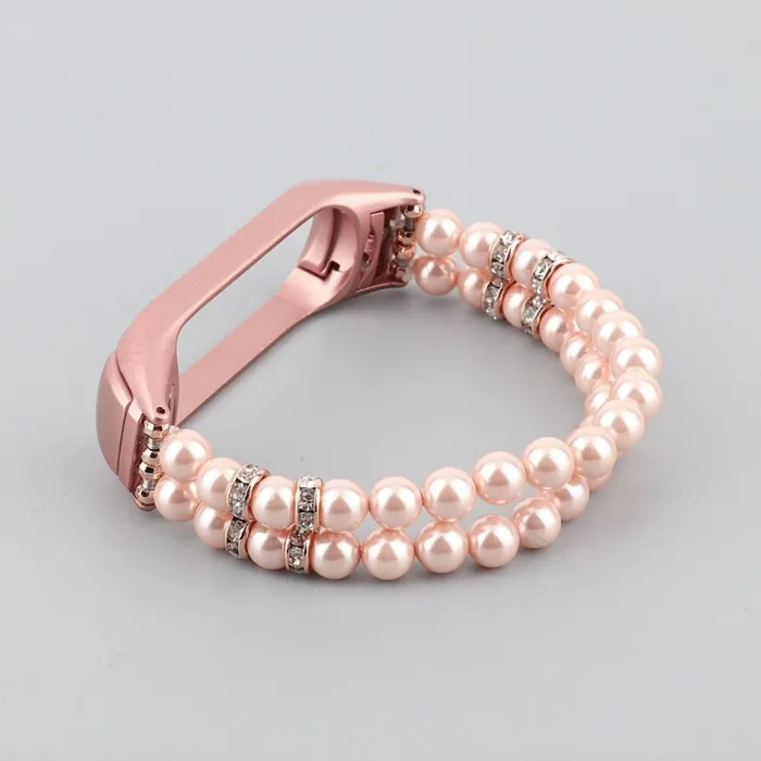 Elastische band met parels / kristallen - armband - voor Xiaomi Mi Band 3 / 4 / 5 / 6Armbanden