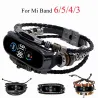 Wielowarstwowa skórzana bransoletka - pasek - z koralikami / metalowymi ozdobami - dla Xiaomi Mi Band 3 / 4 / 5 / 6Inteligent...