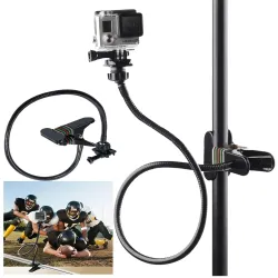 Clamp clip mount - selfie stick - adjustable - flexible extension - for GoPro Hero 9/8/7/6/5/4/2/Session DJI OSMO Action Xiaomi