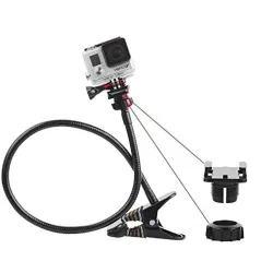Clamp clip mount - selfie stick - adjustable - flexible extension - for GoPro Hero 9/8/7/6/5/4/2/Session DJI OSMO Action Xiaomi