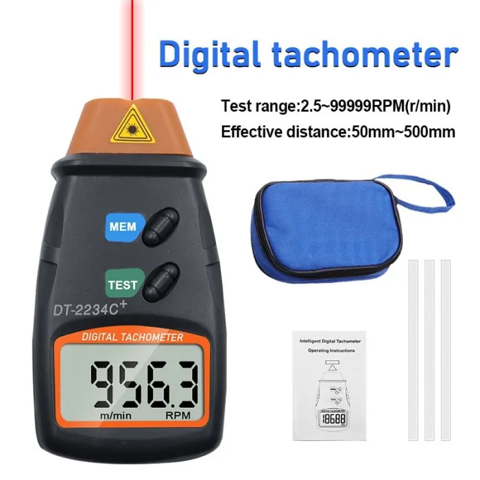 Digitaler Lasertachometer - Geschwindigkeitsmesser - berührungslos - Drehzahl